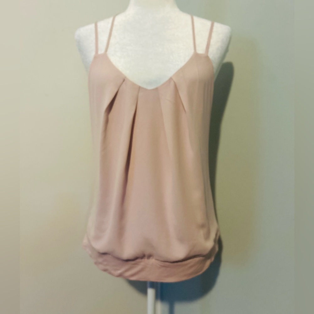 Express Pink Rose Pleated Camisole Tank Top, Size Medium - Picture 4 of 16